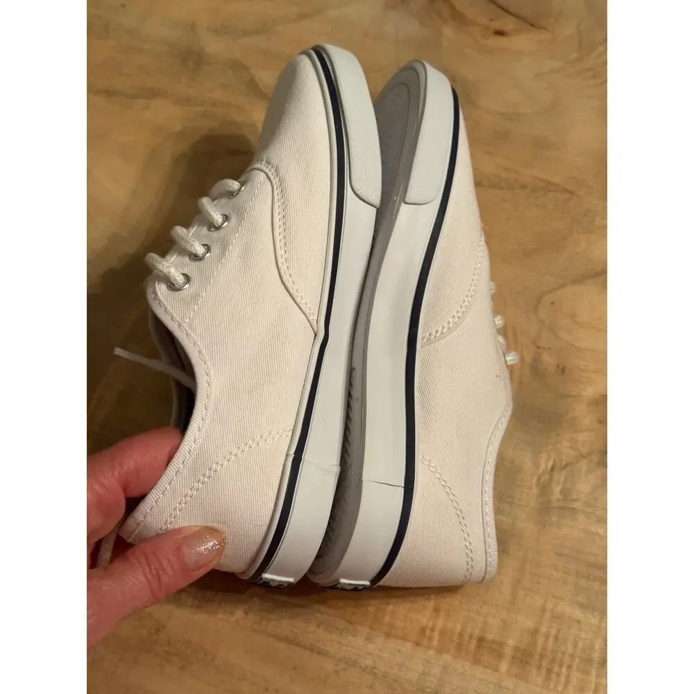 Janie and Jack Boys Classic Canvas Lace Up Sneakers White Size 2
